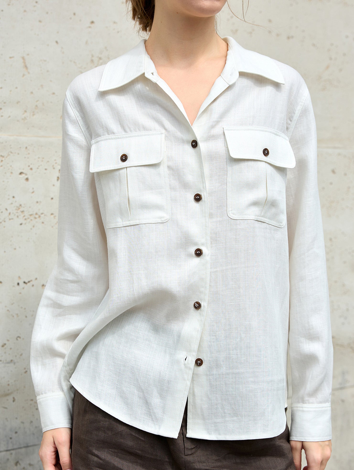 Tencel Linen Utility Pocket Shirt_CWTSTL01383