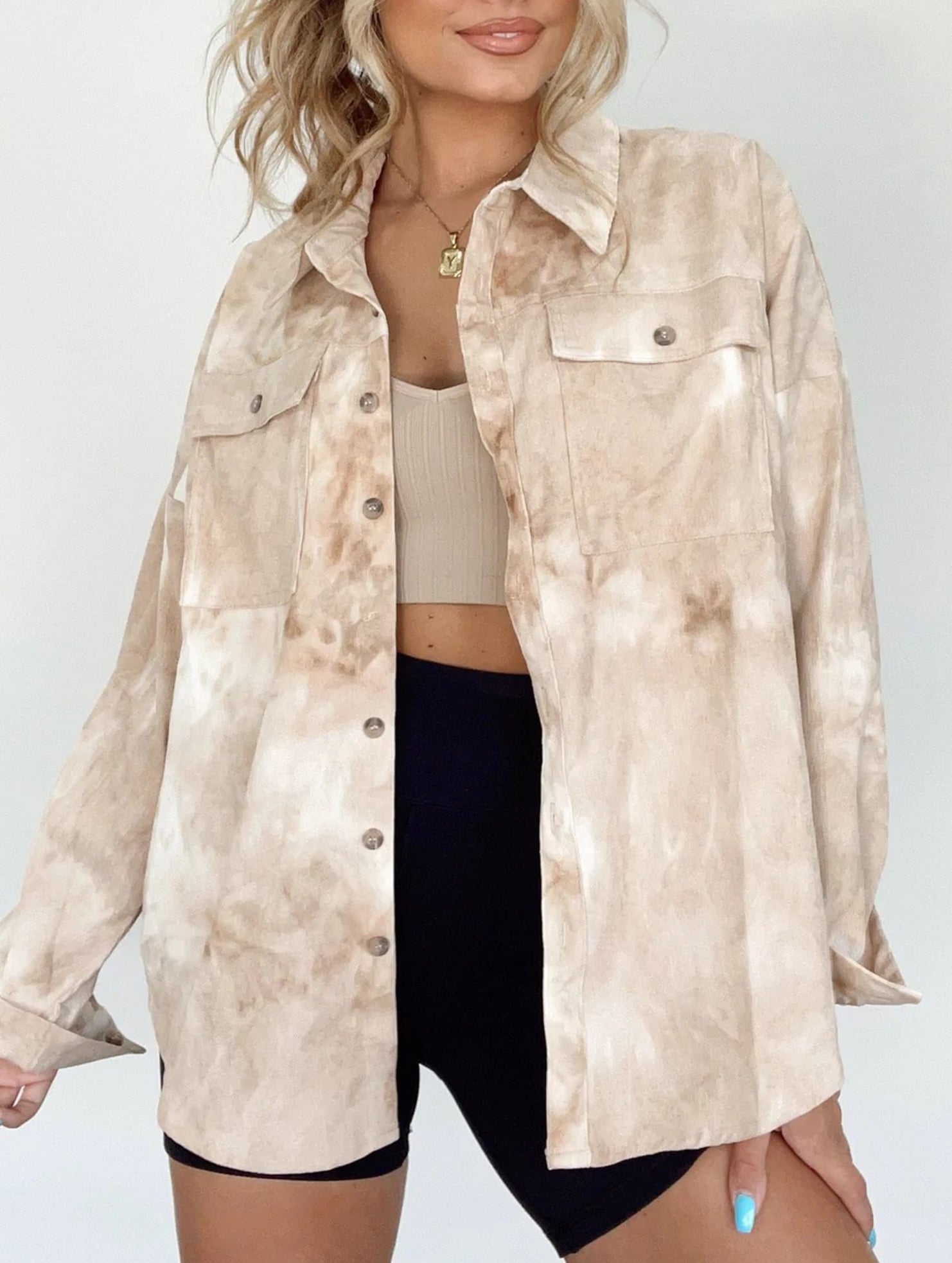 Casual tie-dye loose-fitting shirt for women_CWTSTL01396