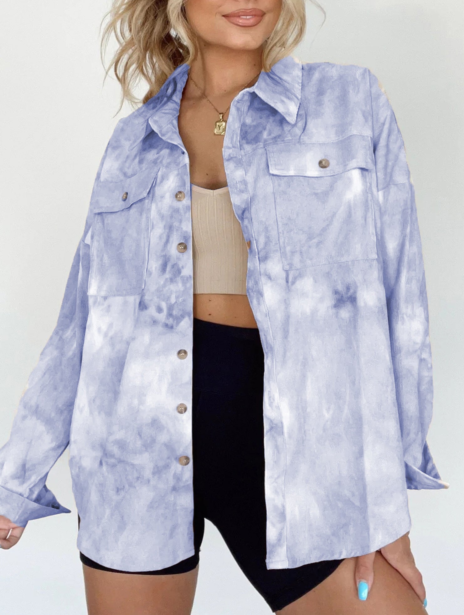Casual tie-dye loose-fitting shirt for women_CWTSTL01396
