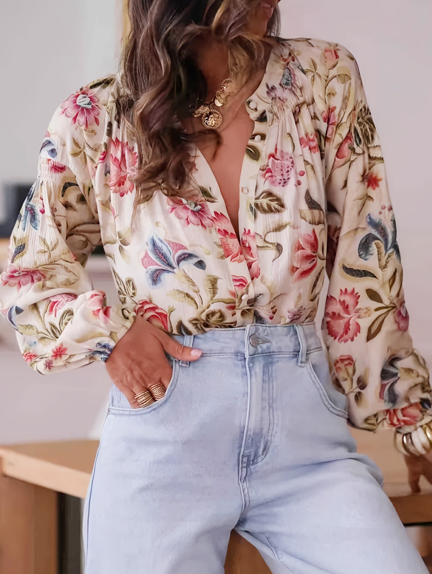 Printed Long Sleeve Casual Shirt