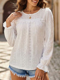 Hollow Out Long Sleeve Casual Top
