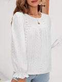 Hollow Out Long Sleeve Casual Top