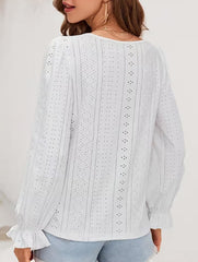 Hollow Out Long Sleeve Casual Top