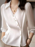 Satin Long Sleeve Button Shirt