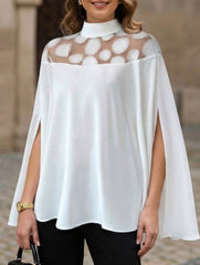 Mesh Off Shoulder Loose Blouse