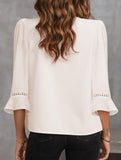 V Neck Office 3/4 Sleeve Shirt
