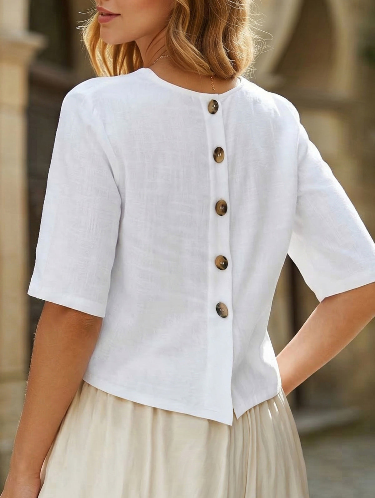 Boho Button Loose Blouse