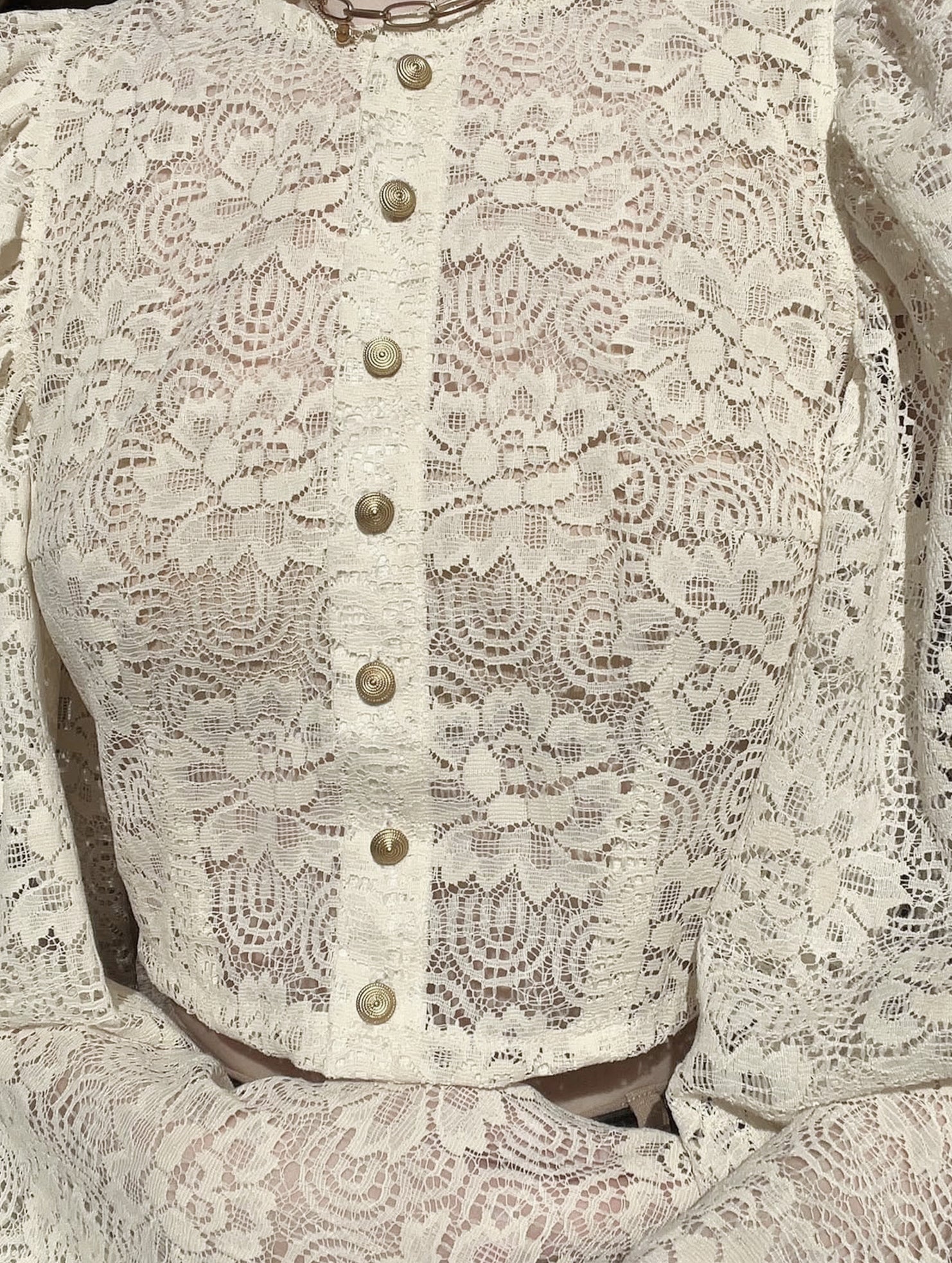 Lace Flare Sleeve Design Top