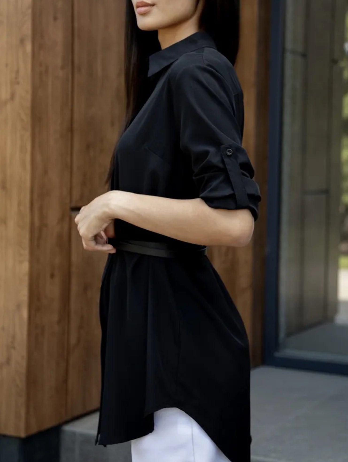 Solid Polo Button Cardigan Shirt
