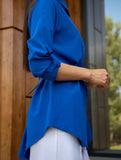 Solid Polo Button Cardigan Shirt