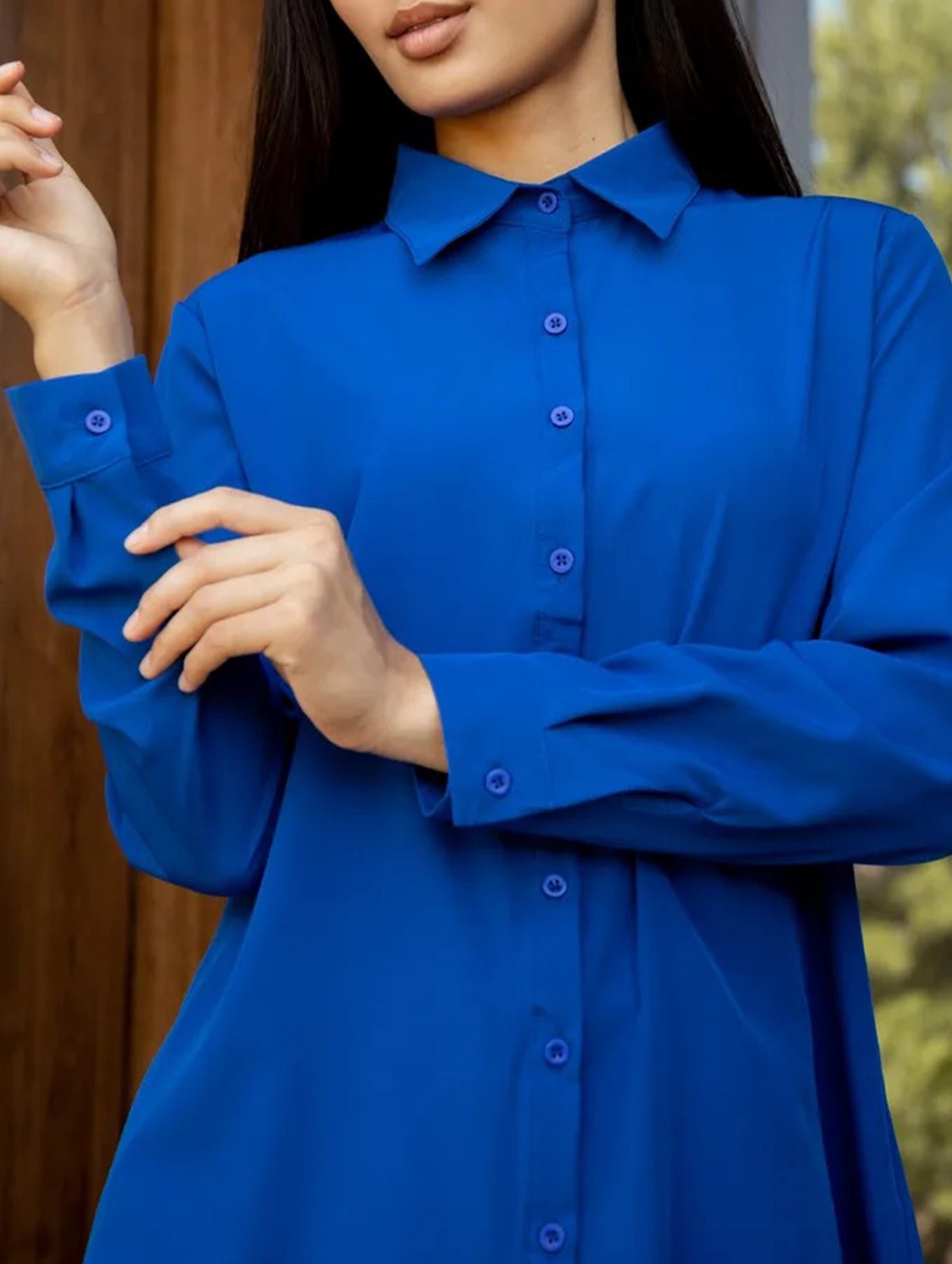 Solid Polo Button Cardigan Shirt
