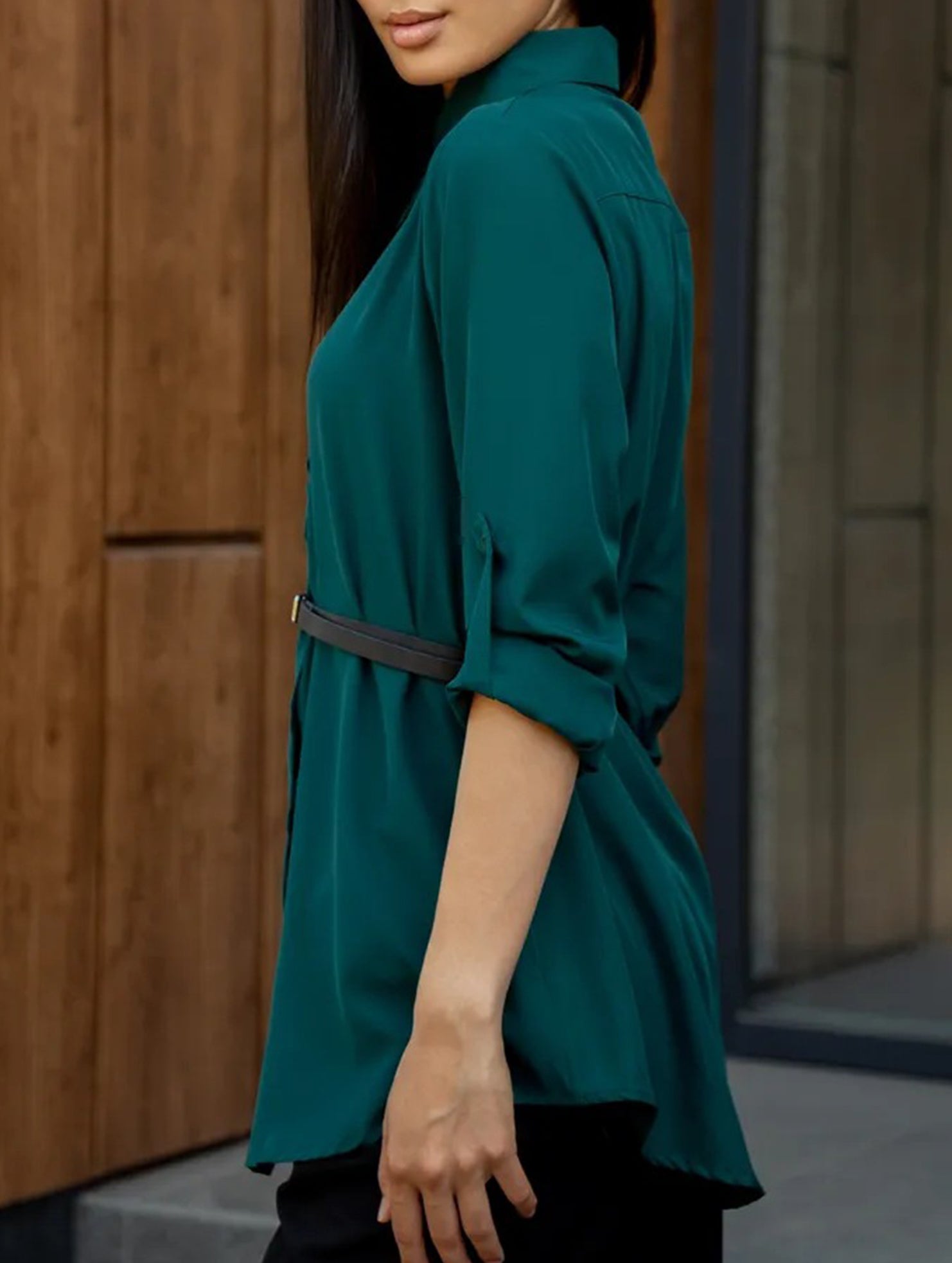 Solid Polo Button Cardigan Shirt