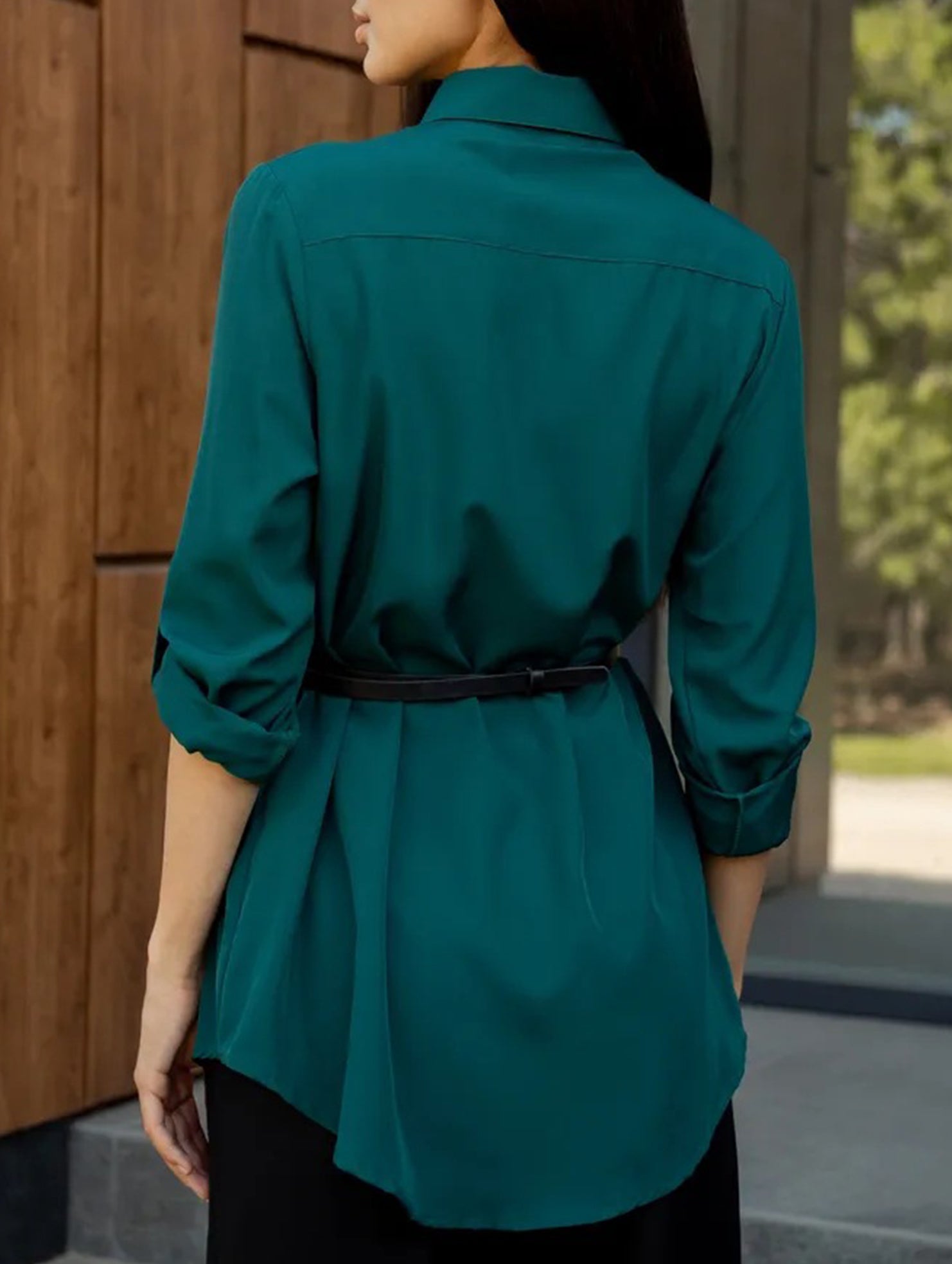 Solid Polo Button Cardigan Shirt