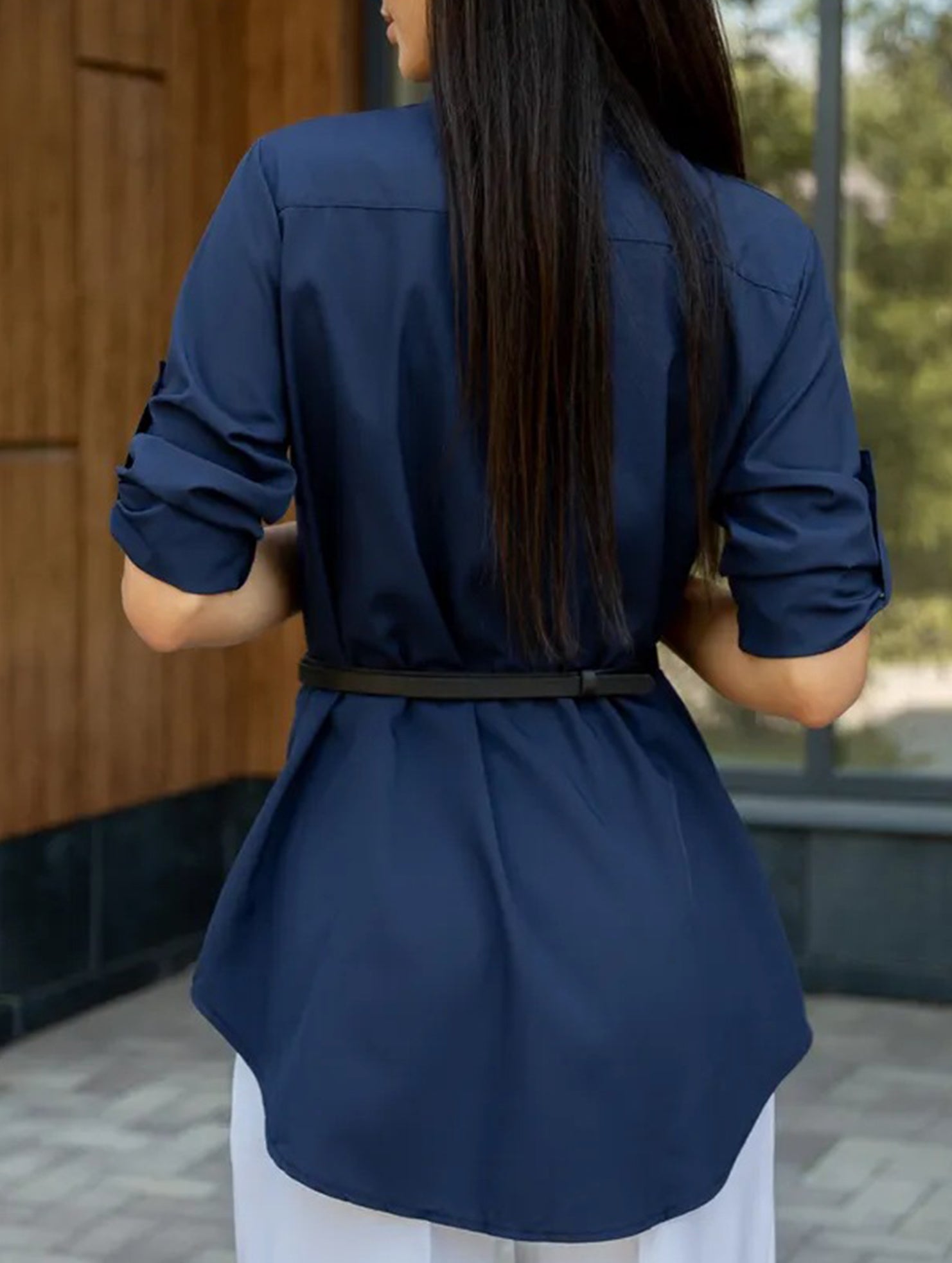Solid Polo Button Cardigan Shirt