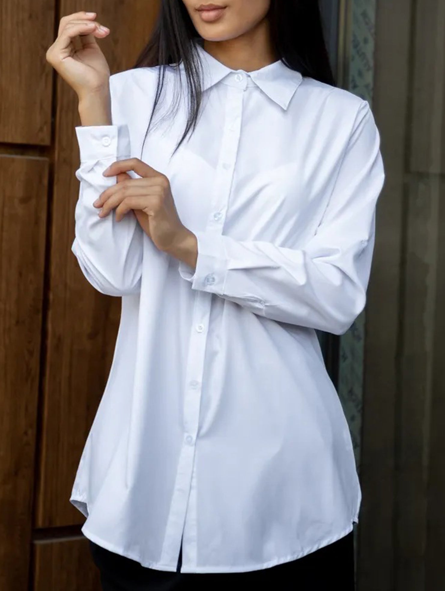 Solid Polo Button Cardigan Shirt