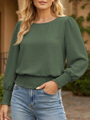 Plus Size Lantern Sleeve Blouse