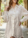 Hollow Buckle Lapel Shirt