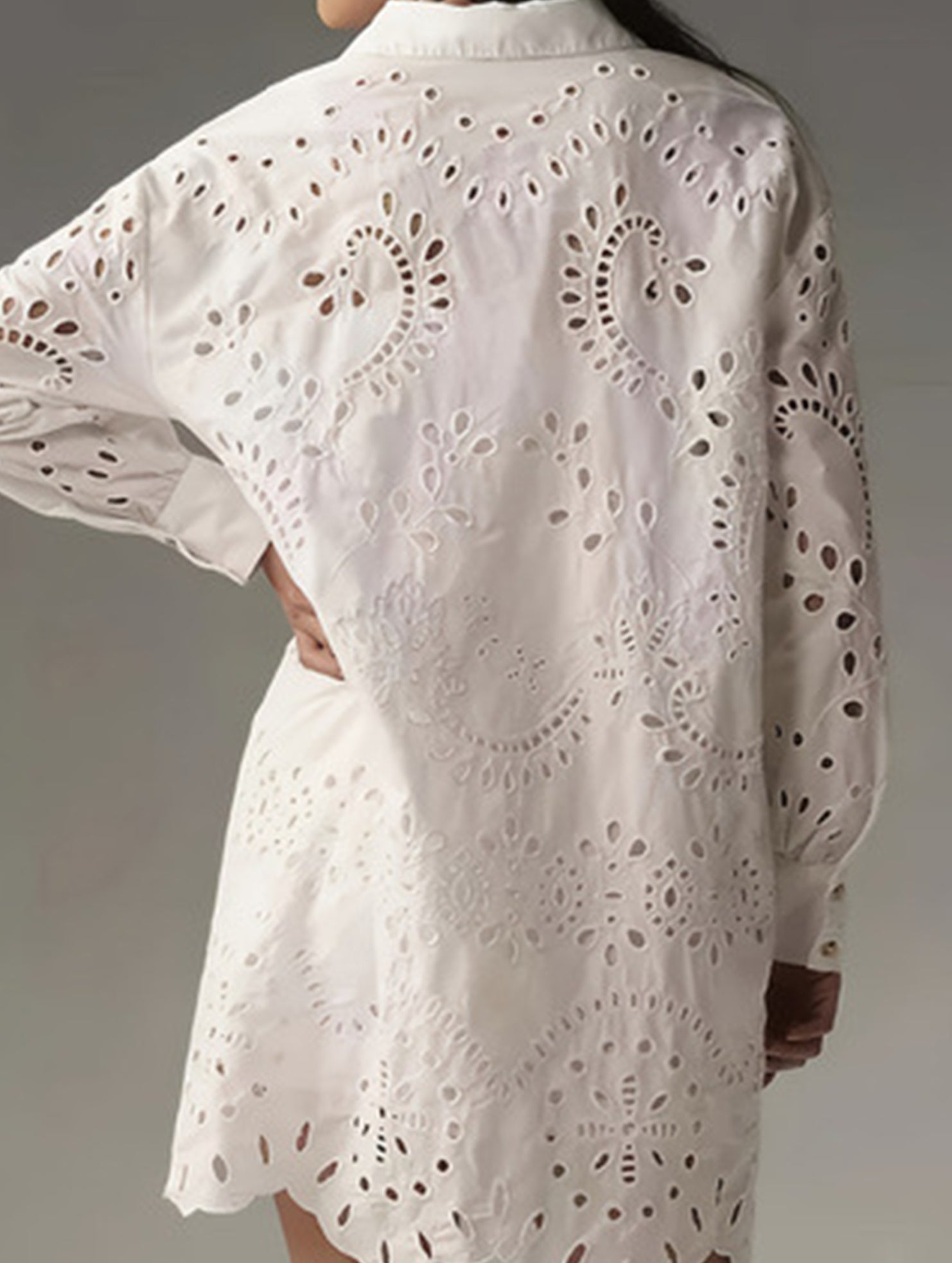 Hollow Buckle Lapel Shirt