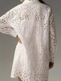 Hollow Buckle Lapel Shirt