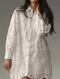 Hollow Buckle Lapel Shirt