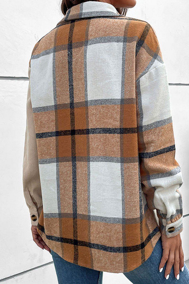 Women Plaid Leopard Buttoned Cozy Fall Shacket_Cwtstl0339