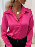 Classic solid color shirt long sleeve top