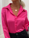 Classic solid color shirt long sleeve top