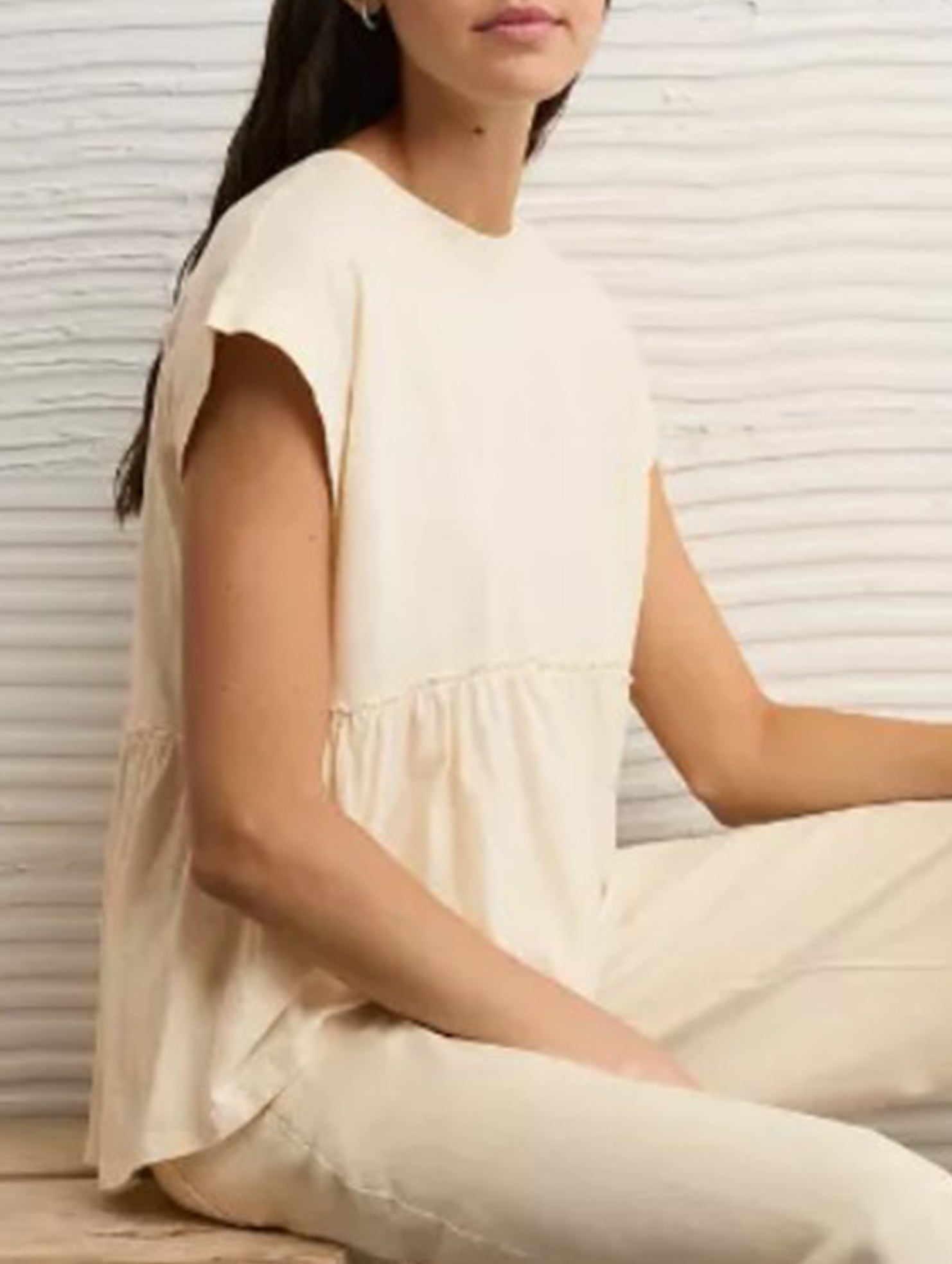 Babydoll style thin top with back tie for women