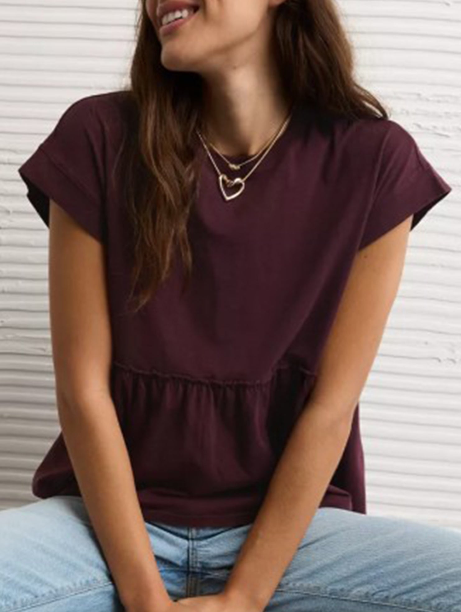 Babydoll style thin top with back tie for women