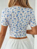 Spicy and versatile casual floral top for women