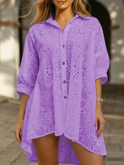 Hollow Flower Button Shirt