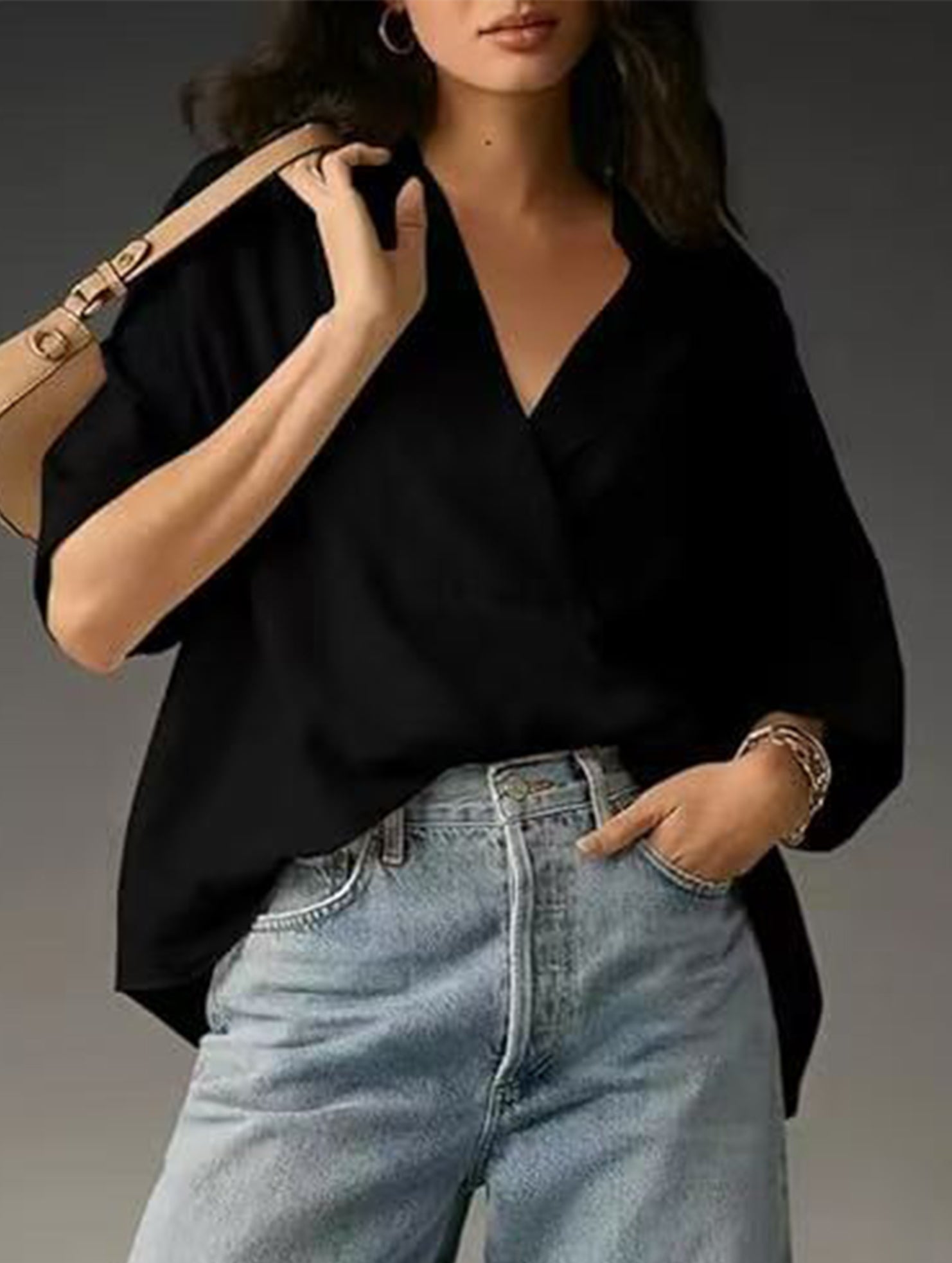 Solid Short Sleeve Lapel Shirt