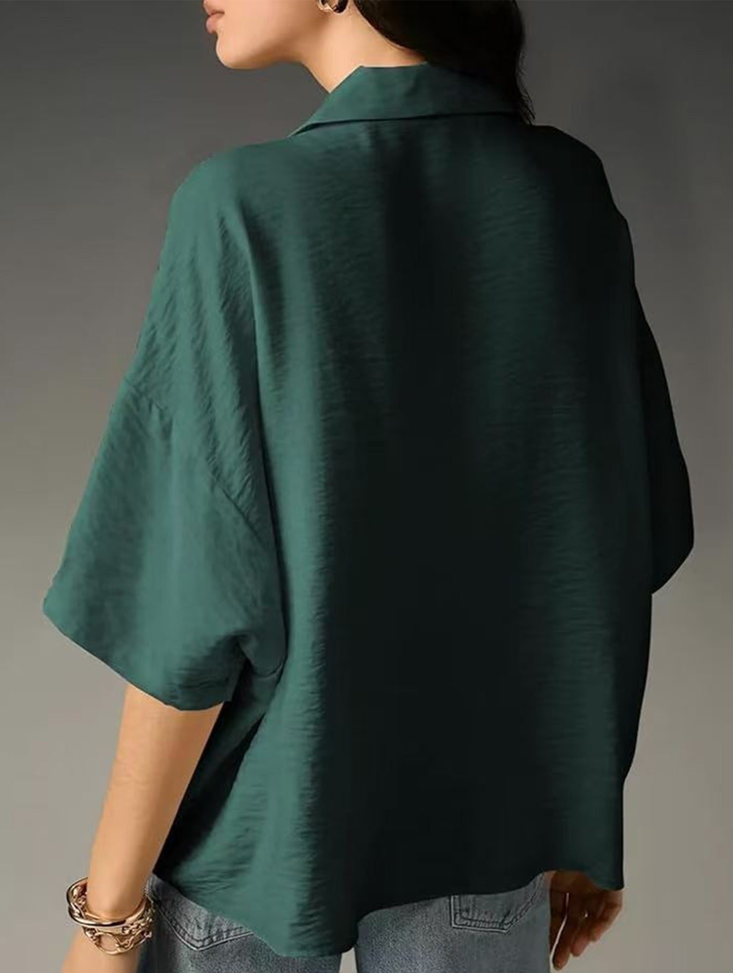 Solid Short Sleeve Lapel Shirt
