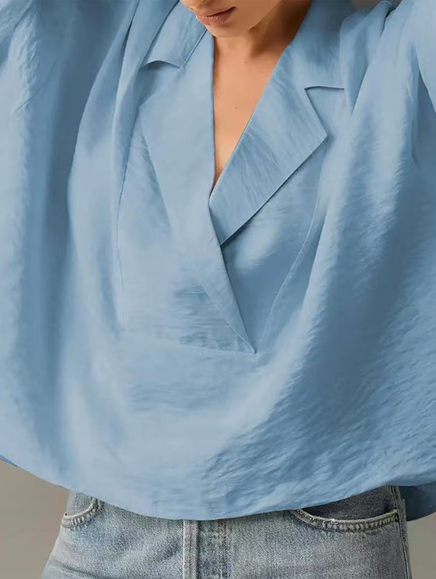 Solid Short Sleeve Lapel Shirt