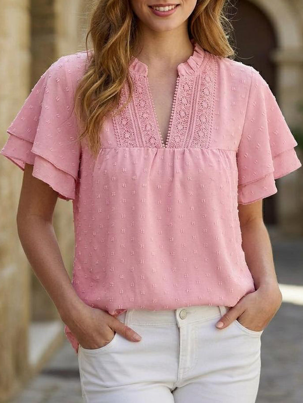 V Neck Casual Pullover Shirt