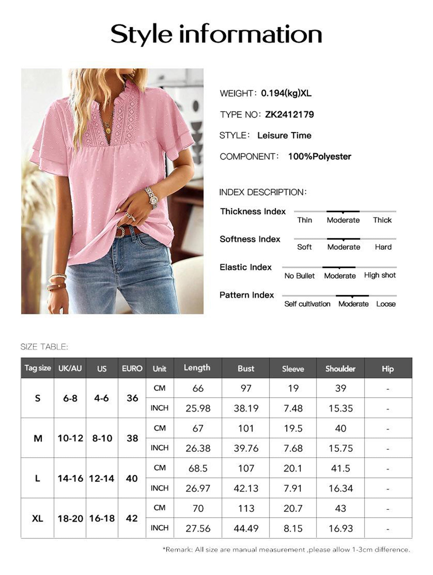 V Neck Casual Pullover Shirt