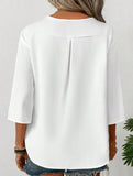 Linen V Neck Button Shirt