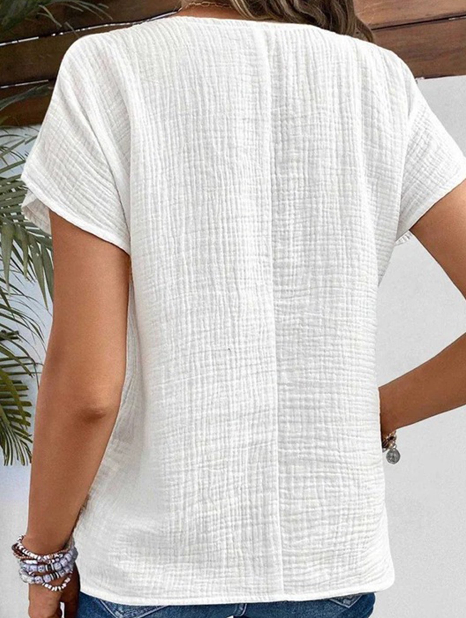 Solid Button Short Sleeve Cardigan
