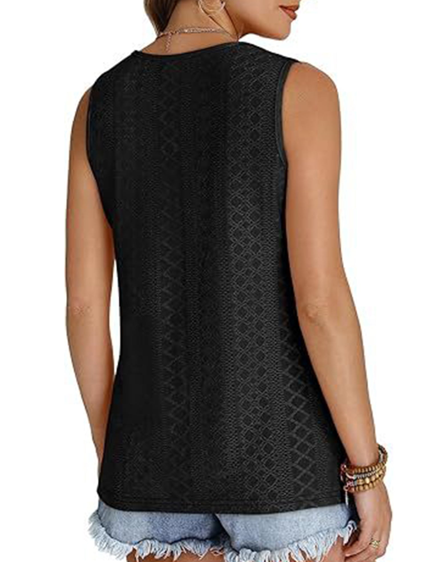 Solid color V-neck loose vest women's T-shirt