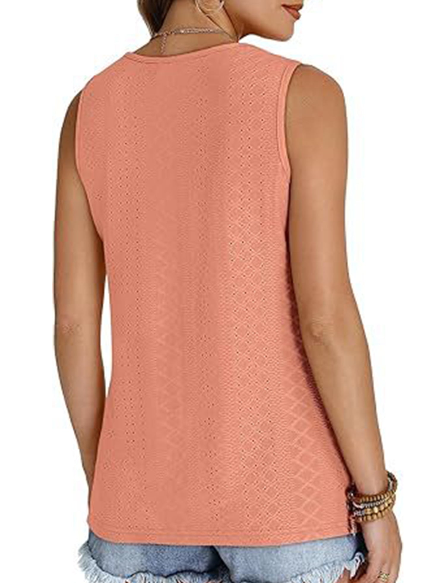 Solid color V-neck loose vest women's T-shirt