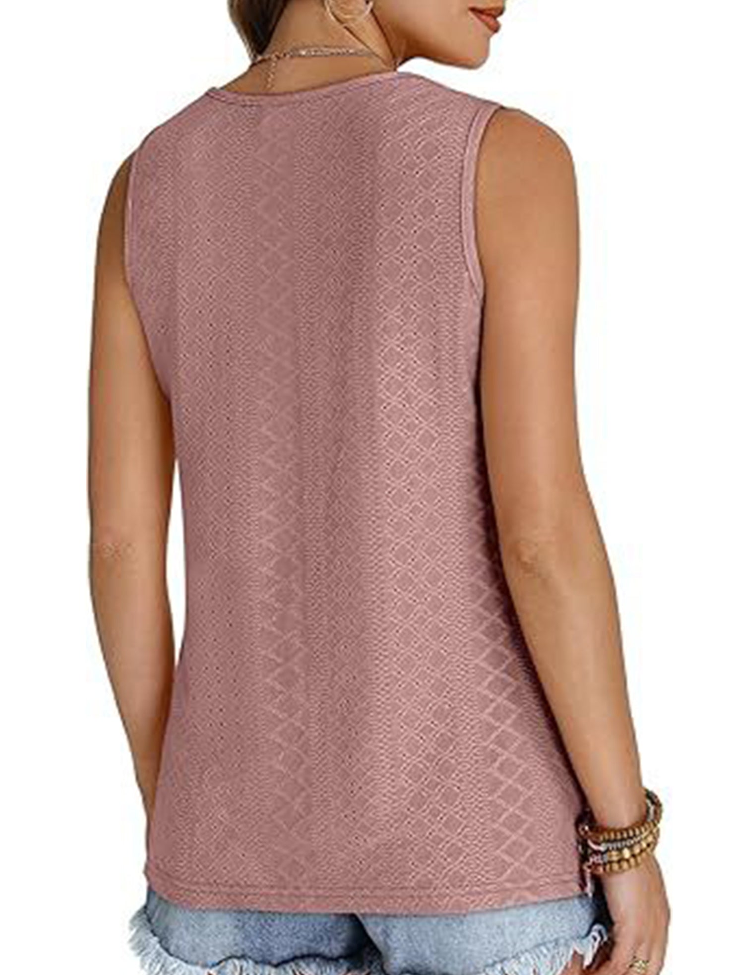 Solid color V-neck loose vest women's T-shirt