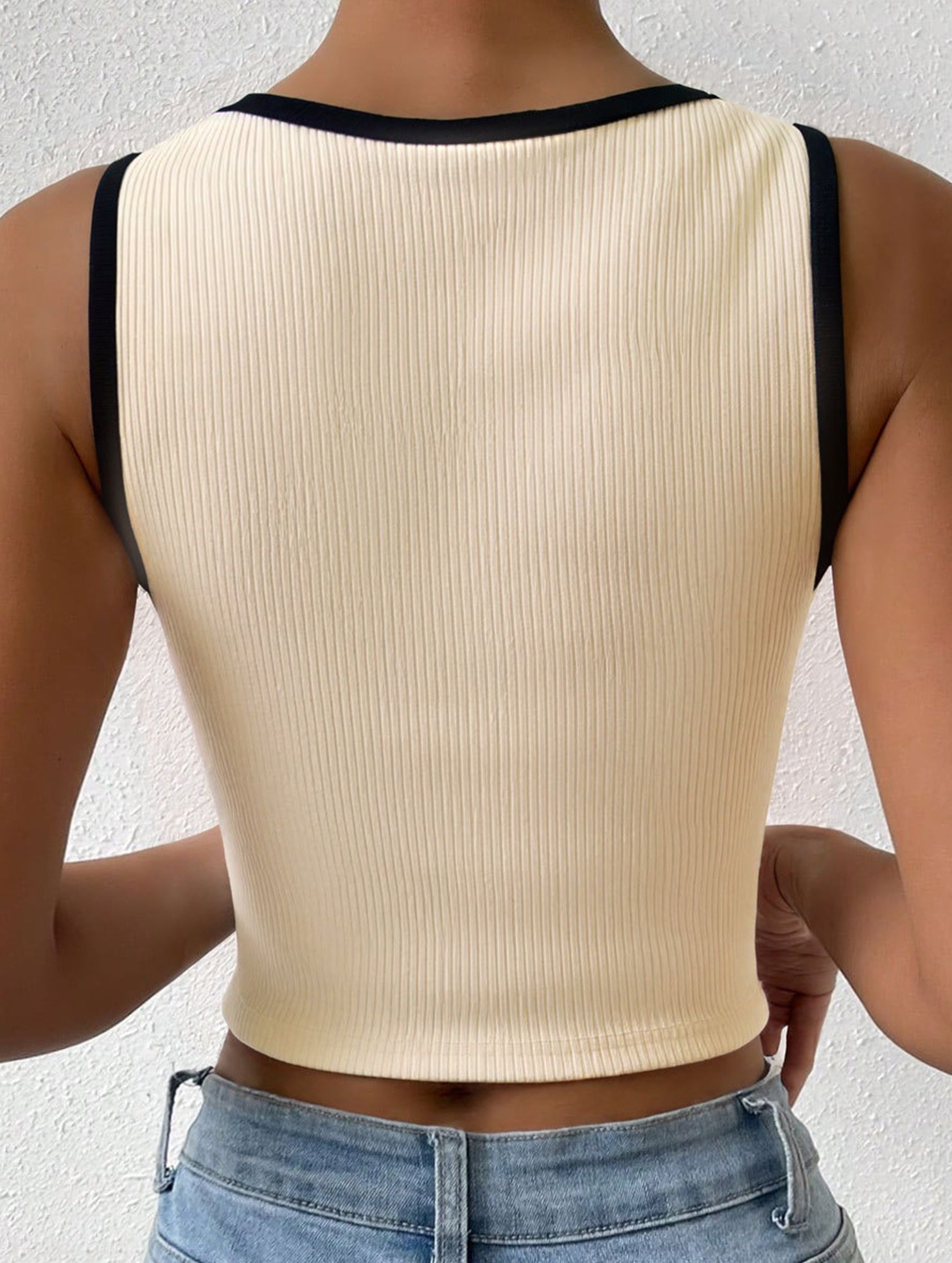 Colorblock Knit Sleeveless Tank_CWTTK00572