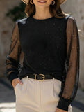 Casual Loose Fit Crew Neck Long Sleeve T-Shirt_CWTTL01109