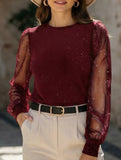 Casual Loose Fit Crew Neck Long Sleeve T-Shirt_CWTTL01109