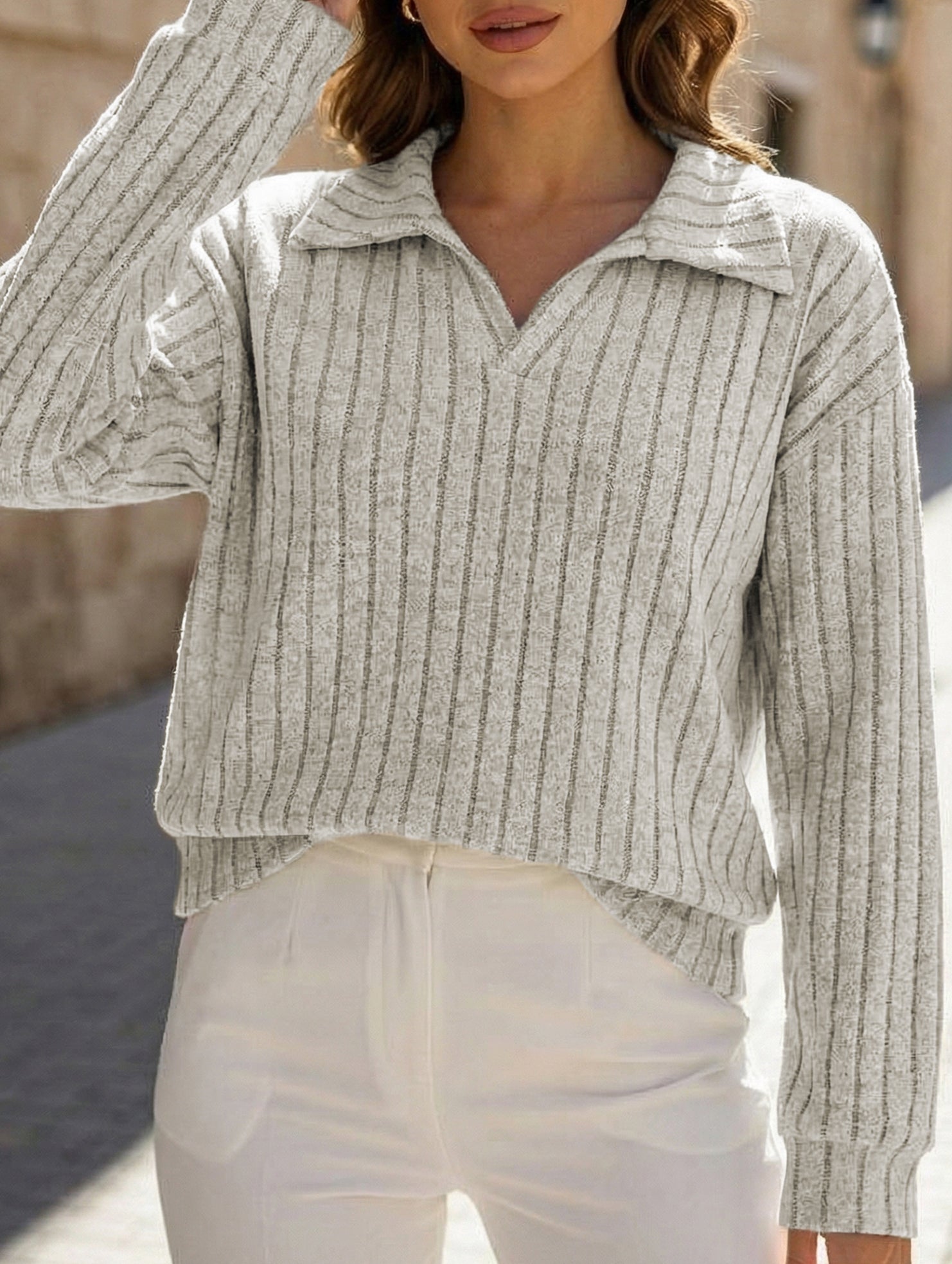 Plus Size Ribbed V-Neck Long Sleeve T-Shirt_CWTTL01112