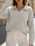 Plus Size Ribbed V-Neck Long Sleeve T-Shirt_CWTTL01112