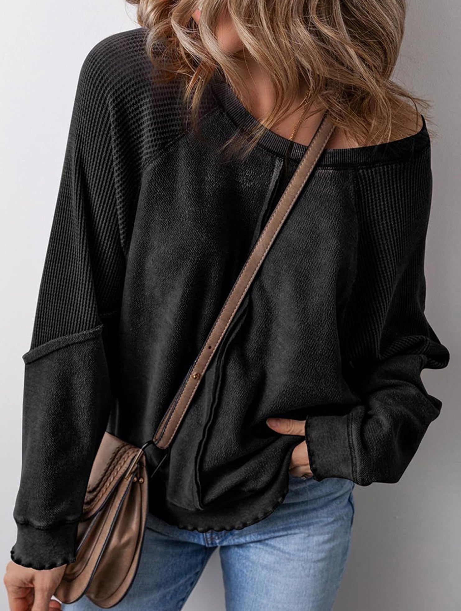 Casual patchwork loose women's sweatshirt_CWTTL01116