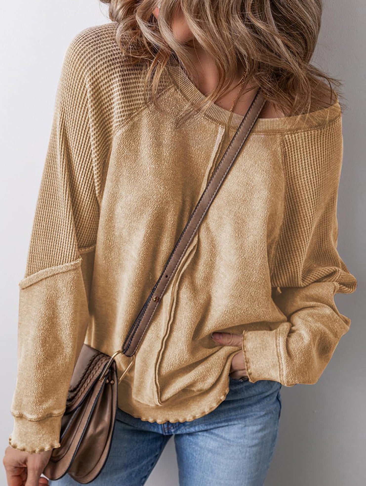 Casual patchwork loose women's sweatshirt_CWTTL01116