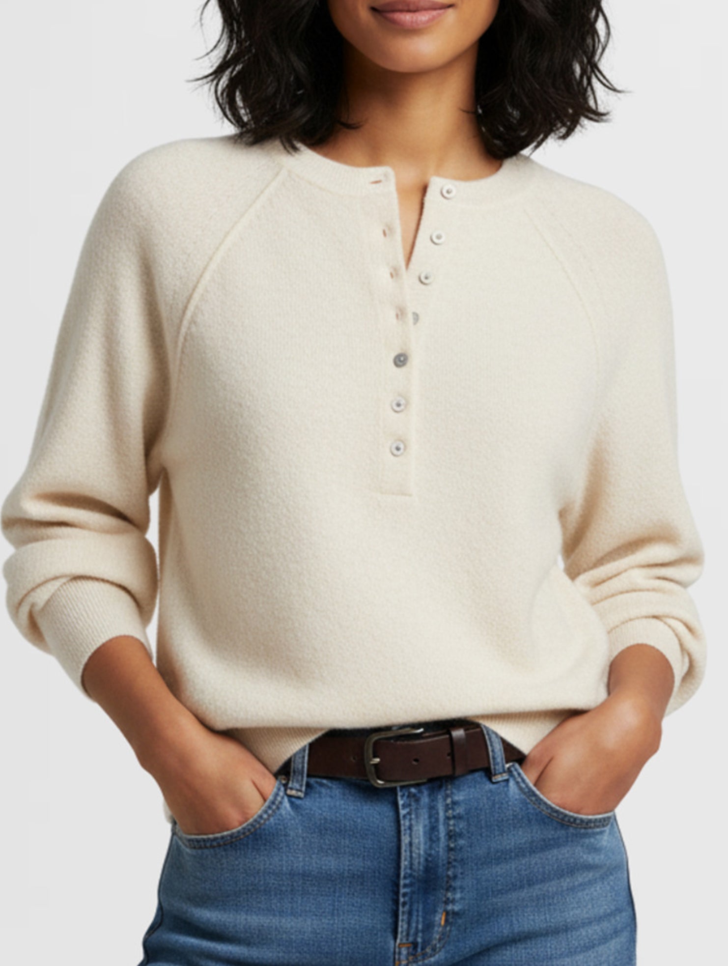 Casual button-down knit pullover sweater_CWTTL01117