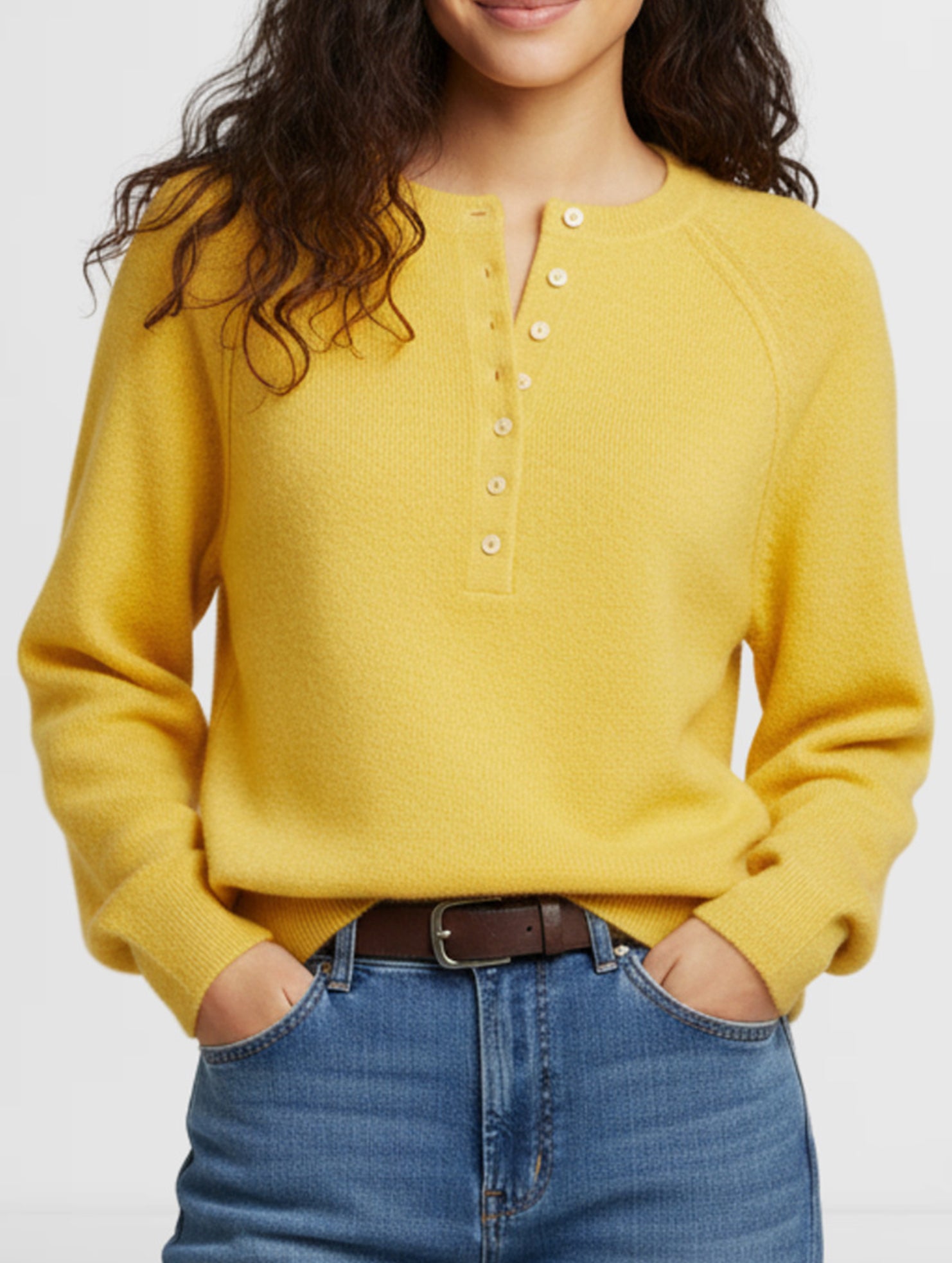 Casual button-down knit pullover sweater_CWTTL01117